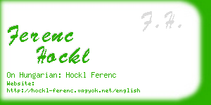 ferenc hockl business card